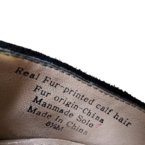 14th & Union Real Fur Printed Calf Hair Heels - 8.5M - Picture 8 of 9